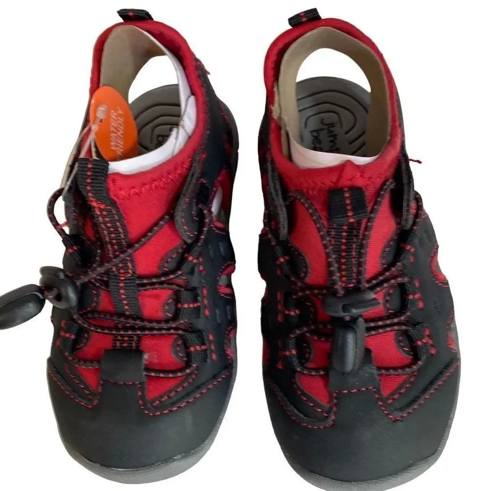 New Jumping Beans‎ Toddler Black and Red Water Friendly Sandals Size 8T
